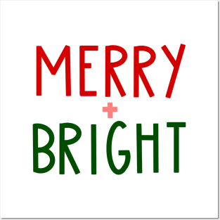 Multicolor Merry and Bright Posters and Art